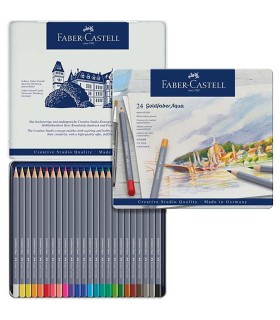 Estuche metálico de 24 lápices acuarelables Goldfaber de Faber-Castell